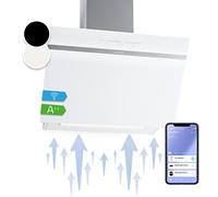 Klarstein Hotte Aspirante 60cm, Hottes de Cuisine, Filtre de Hotte à Graisse en Aluminium, Débit d'Air Puissant 514 m³/h et Silencieux, Eclairage LED, Hottes Aspirantes Dégraissante, Wi-Fi, Class A++