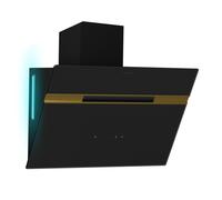 Klarstein Hotte aspirante Alina 60 cm murale – 600 m³/h, LED 9 couleurs, tactile, A, noir-doré