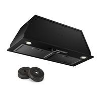 Klarstein Hotte Aspirante Encastrable 72 cm, Hotte Aspirante Silencieuse, Hotte de Cuisine avec Lampes LED, Débit d'Air Puissant 439 m³/h, Minuterie, Commandes Tactiles, Hotte avec Évacuation
