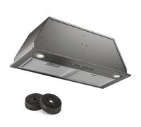 Klarstein Hotte Aspirante Encastrable 72 cm, Hotte Aspirante Silencieuse, Hotte de Cuisine avec Lampes LED, Débit d'Air Puissant 439 m³/h, Minuterie, Commandes Tactiles, Hotte avec Évacuation