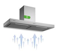 Klarstein Hotte Aspirante Murale, Hottes de Cuisine, Filtre de Hotte en Aluminium, Débit d'Air Puissant 546 m³/h et Silencieux, Minuterie, Eclairage LED, Commande Tactile, Extracteur d'Air Silencieux