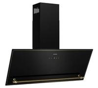 Klarstein Victoria Hotte Aspirante - 90cm Hotte Cuisine Inclinée, Débit 400 m³/h, Écran LED, A++ Énergie, Silencieuse 52 dB, Noir & Or, Extraction & Recirculation