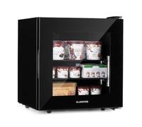 KLARSTEIN IceAge - Congélateur avec façade vitrée, thermostat à 5 niveaux, 0 à -20°C, pieds réglables en hauteur, boîtier en acier, CEE E, 2 clayettes, 36 litres