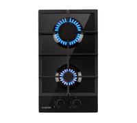 Klarstein Ignito Domino table de cuisson à gaz 2 feux, brûleurs vitrocéramique noire