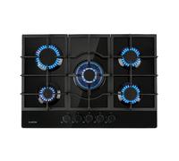 Klarstein Ignito table de cuisson à gaz 5 zones 5 brûleurs vitrocéramique noir