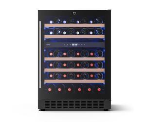 Klarstein Illuminosa 59,5cm 46 Bouteilles Cave à Vin 2 Zones Noir G