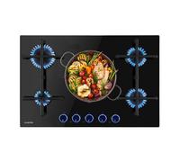 Klarstein Illuminosa 75cm Plaque de cuisson à gaz 5 Feux Noir