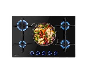 Klarstein Illuminosa 75cm Plaque de cuisson à gaz 5 Feux Noir