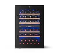 KLARSTEIN Illuminosa Cave à Vin Encastrable - 57 Bouteilles, Double Zone, 5-22°C, LED, Commande Tactile, Bois de Hêtre, Porte UV, Frigo Vin Design Moderne