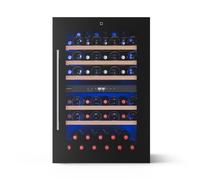 Klarstein Illuminosa Cave à vin encastrable Cave 2 zones 57 bouteilles 143 L Commande tactile Verre résistant aux UV Noir