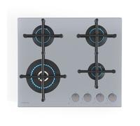 Klarstein Illuminosa Plaque de cuisson gaz 4 feux brûleurs Sabaf Table de cuisson à gaz en acier inoxydable