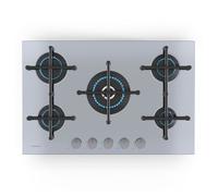 Klarstein Illuminosa Plaque de cuisson gaz Table de cuisson à gaz 5 foyers brûleurs Sabaf en acier inoxydable