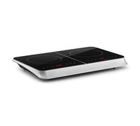 Klarstein InnoChef - Double plaque à induction mobile, 3400 W, commande tactile, détecteur casserole, minuterie d'arrêt, 10 niveaux, anti-surchauffe, sécurité enfant, vitrocéramique, argenté