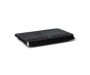 Klarstein InnoChef - Double plaque à induction mobile, 3400 W, commande tactile, détecteur casserole, minuterie d'arrêt, 10 niveaux, anti-surchauffe, sécurité enfant, vitrocéramique, noir/gris chiné