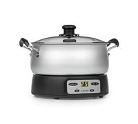 Klarstein Jam Session - confiturier et cuiseur de gelées, 1000 watts, 2 programmes automatiques, 3 litres de capacité, Durée de cuisson réglable, cuve est lavable en machine - argent