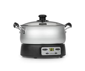 Klarstein Jam Session - confiturier et cuiseur de gelées, 1000 watts, 2 programmes automatiques, 3 litres de capacité, Durée de cuisson réglable, cuve est lavable en machine - argent