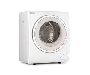 KLARSTEIN Jet Set 2500 - sèche-linge, par extraction, chargeur frontal, 850 W, pose libre/encastré, 2,5 kg, élément chauffant PTC, réglable jusqu'à 60 °C, minuterie 20 à 200 mn, compact, blanc