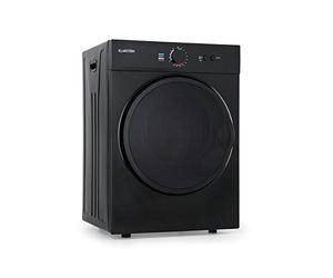 Klarstein Jet Set Seche-Linge, 1020 W, Pose Libre/Encastrable 3 kg, Sechage par Evacuation, Choix de Chaleur, Minuteur, Compact 49 x 69 x 47,5 cm, Tambour Inox, Noir