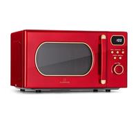 Klarstein Micro-ondes Grill Multifonction 800W Vintage Acier inoxydable 20L Décongélation Facile