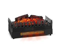 KLARSTEIN Kamini FX - Cheminee Decorative chauffante, Cheminee Artificielle, Cheminee Electrique encastrable, 1000/2000W Fonction Chauffage, 2W LED, 45cm - Noir