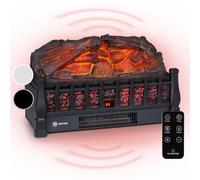 Cheminée électrique Klarstein Kamini FXL 2G - 1800 W - Effet flamme LED 3D - Télécommande - Noir