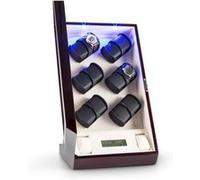 KLARSTEIN Klingenthal Remontoir à Montre de Luxe en Bois laqué pour 12 Montres (Panneau de Commande Tactile et Illumination LED) - Acajou