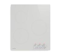 Klarstein Kochheld Plaque à Induction 3 Feux - 5700W Boost, 3 Zones, Commande Rotative, Sécurité Surchauffe, Indicateur Chaleur Résiduelle, Vitrocéramique 45cm, Plaque Induction Intégrée, Blanc