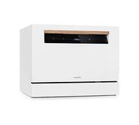 Klarstein Lagoona Mini lave-vaisselle pose libre, Puissance : 1380 W, 6 couverts standard, Consommation d'eau : 6,5 L, 7 programmes plus séchage supplémentaire, 49 dB, panneau tactile noir, blanc