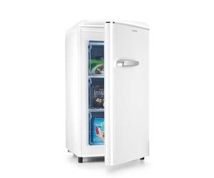 KLARSTEIN Laika - Congélateur, volume total 60 litres, thermostat à 5 niveaux, 0 à -18°C, 3 grilles, pose libre, design rétro - crème