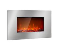 Klarstein Cheminée électrique murale encastrable 2000 W télécommande effet flamme LED argent