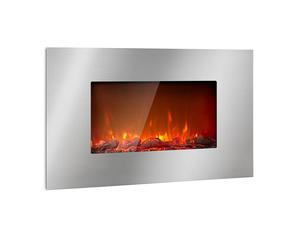 Klarstein Lausanne 2000W 90cm Cheminée électrique murale Argent