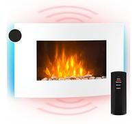 KLARSTEIN Cheminée Electrique d'Intérieur, Chauffage Electrique de 2000W, Fausse Cheminée Decorative Murale avec Effet Flamme en LED, Télécommande Inclus, Programmable, Minuterie, Thermostat Réglable