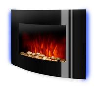 Klarstein Cheminée électrique murale Lausanne 2000 W télécommandée effet flamme LED Noir