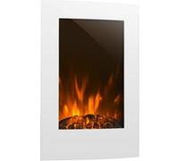 Klarstein Lausanne vertical Cheminée électrique décorative effet flammes - chauffage 2000 W - minuterie - blanc Blanc G