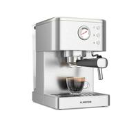 Klarstein SteelPresso Machine à Café Grain - 20 Bars, 1350W, Acier Inoxydable, Fonction Vapeur, Réservoir 1.5L, Compacte, Plaque Chauffante, Idéale Petites Cuisines