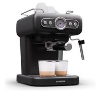 KLARSTEIN machine à expresso porte-filtre avec mousseur à lait, mini machine à expresso rétro 1,2 L avec porte-filtre, petite machine à café 950 W, machine à café en acier inoxydable pour cappuccino