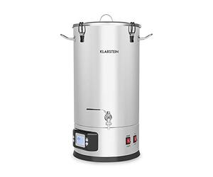 KLARSTEIN Maischfest - Cuve de brassage, Cuve fermentation bière, Cuve fermentation inox, Acier 304, Fermentation du vin et de la bière, écran Tactile et LCD, barboteur Inclus, INOX - 25L