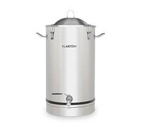 Klarstein Maischfest - Cuve de fermentation, Inox 304, Ne modifie pas le goût, Bouchon en acrylique inclus, Volume 30L, Très stable, Robinet de vidange, Poignée, Argent