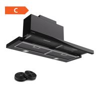 Klarstein Mariana 60cm 491m³/h Hotte Télescopique Noire C
