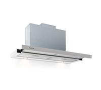 KLARSTEIN Mariana - Hotte plate aspirante murale, Rétractable, 500 m³/h, Evacuation d'air, Eclairage LED, Bouton souple, Compacte, 2 filtres à graisse, Matériel de montage inclus, 90 cm - Blanc