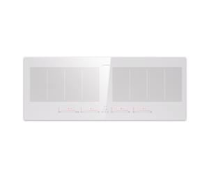 Klarstein Masterzone 90cm 2 Zones Flexibles Plaque à Induction 4 Feux Blanc