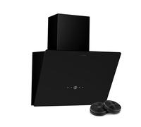 Klarstein MaxAir Hotte Aspirante - 50cm Hotte Décorative, Commande Tactile, 300 m³/h, A++ Énergie, Éclairage LED, Silencieuse 50 dB, Noir, Évacuation & Recirculation