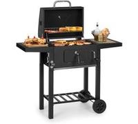 Klarstein Meat Machine Barbecue à charbon de bois - Grill 45x 32,5 cm- Thermomètre - Noir Noir G