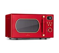 Klarstein Micro-ondes Grill Multifonction 800W Vintage Acier inoxydable 20L Décongélation Facile