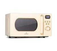 Klarstein Micro onde Grill, Four Micro-onde Gril Multifonction 800W, Fours Micro-ondes Design Vintage en Acier Inoxydable, Grand Intérieur 20L, Smart Microwave, Plaque Décongélation, Facile à Utiliser
