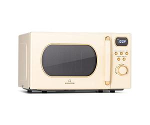 Klarstein Micro onde Grill, Four Micro-onde Gril Multifonction 800W, Fours Micro-ondes Design Vintage en Acier Inoxydable, Grand Intérieur 20L, Smart Microwave, Plaque Décongélation, Facile à Utiliser