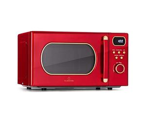 KLARSTEIN Micro onde Grill Multifonction 800W, Fours Micro-ondes Design Vintage en Acier Inoxydable, Grand Intérieur 20L, Smart Microwave, Plaque Décongélation, Facile à Utiliser