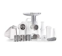 Klarstein Mighty Mince - hachoir à viande électrique - puissance 500 à 1361 W, hachoir électrique avec accessoires pour saucisses, kebbe et purée, presse-tomates, avec poignées - Blanc