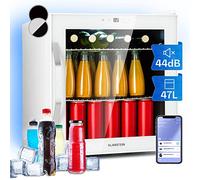 KLARSTEIN Mini Frigo de Chambre de 47L pour Boissons et Bieres, Petit Frigo Silencieux, Mini Bar Intérieur/Ext, Petit Refrigérateur Camping, Stockage de Vins et Boisssons, Étagères Amovibles, 5-18°C