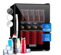 KLARSTEIN Mini Frigo de Chambre et Bureau pour Boisson, Petit Frigo Silencieux, Refrigerateur Mini Bar 33L, Petit Réfrigérateur Camping, Étagères Réglables pour le Vin, Cannette, Beer Fridge